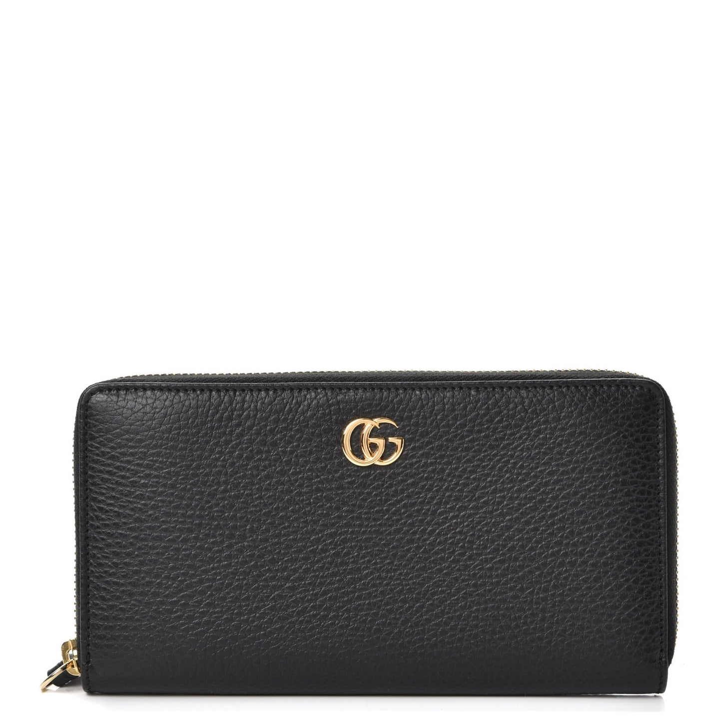 Dollar Calfskin GG Marmont Zip Around Wallet Black