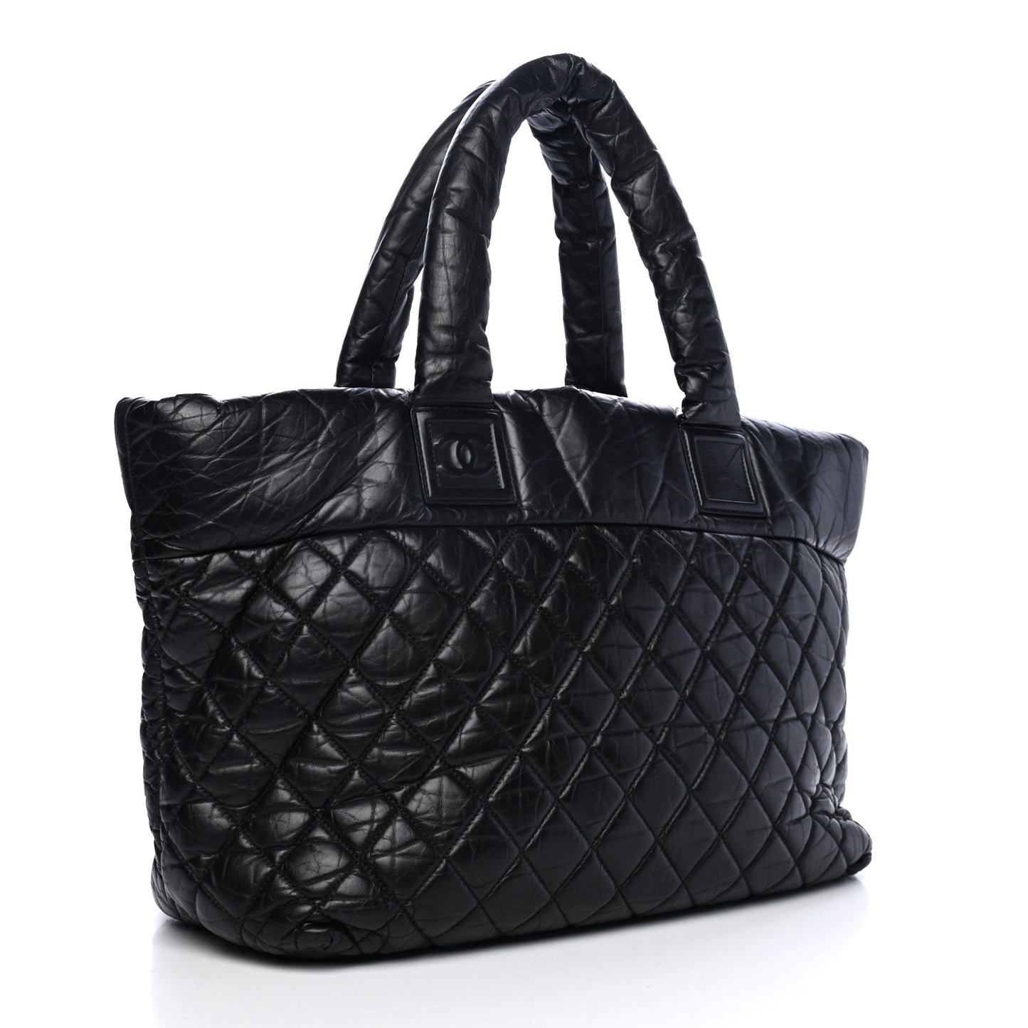 Lambskin Quilted Large Coco Cocoon Tote Black