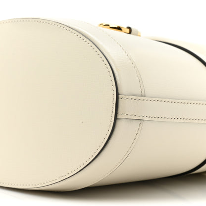 Gucci Azalea Sakai Calfskin Horsebit 1955 Drawstring Bucket Bag Mystic White 8 of 10