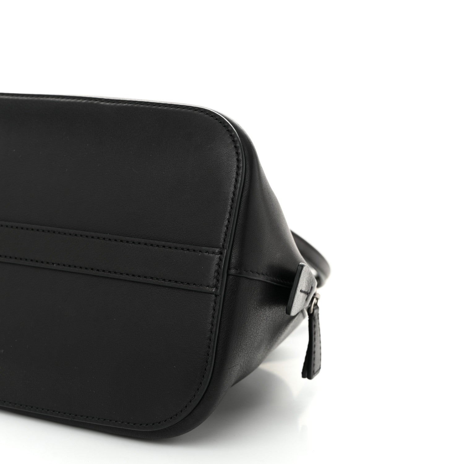 The Row Polished Saddle Calfskin Medium Devon Bag Black 9 of 9