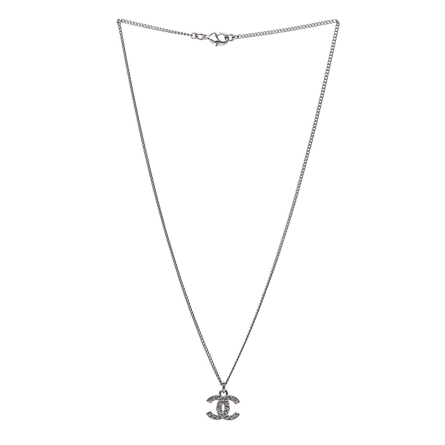 Crystal Timeless CC Necklace Silver