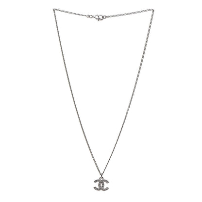 Chanel Crystal Timeless CC Necklace Silver 3 of 5