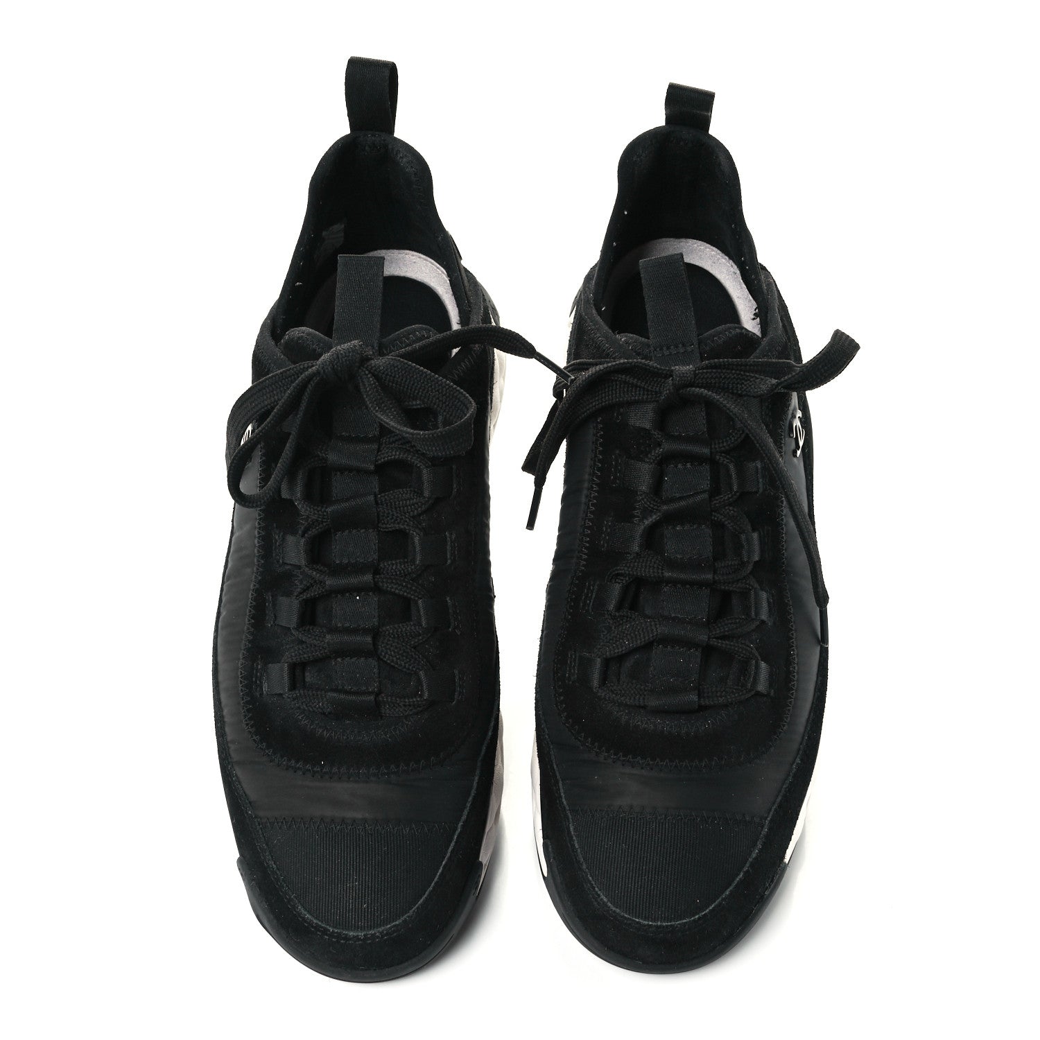Chanel Velvet Calfskin Mixed Fibers CC Sneakers 41.5 Black 5 of 11