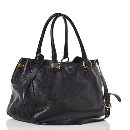 Prada Vitello Daino Tote Black 3 of 15