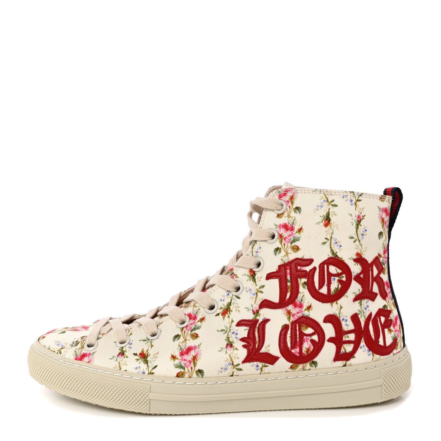 Gucci Canvas Romantic Print Major Blind For Love High Top Sneakers 37 Ivory 1 of 9