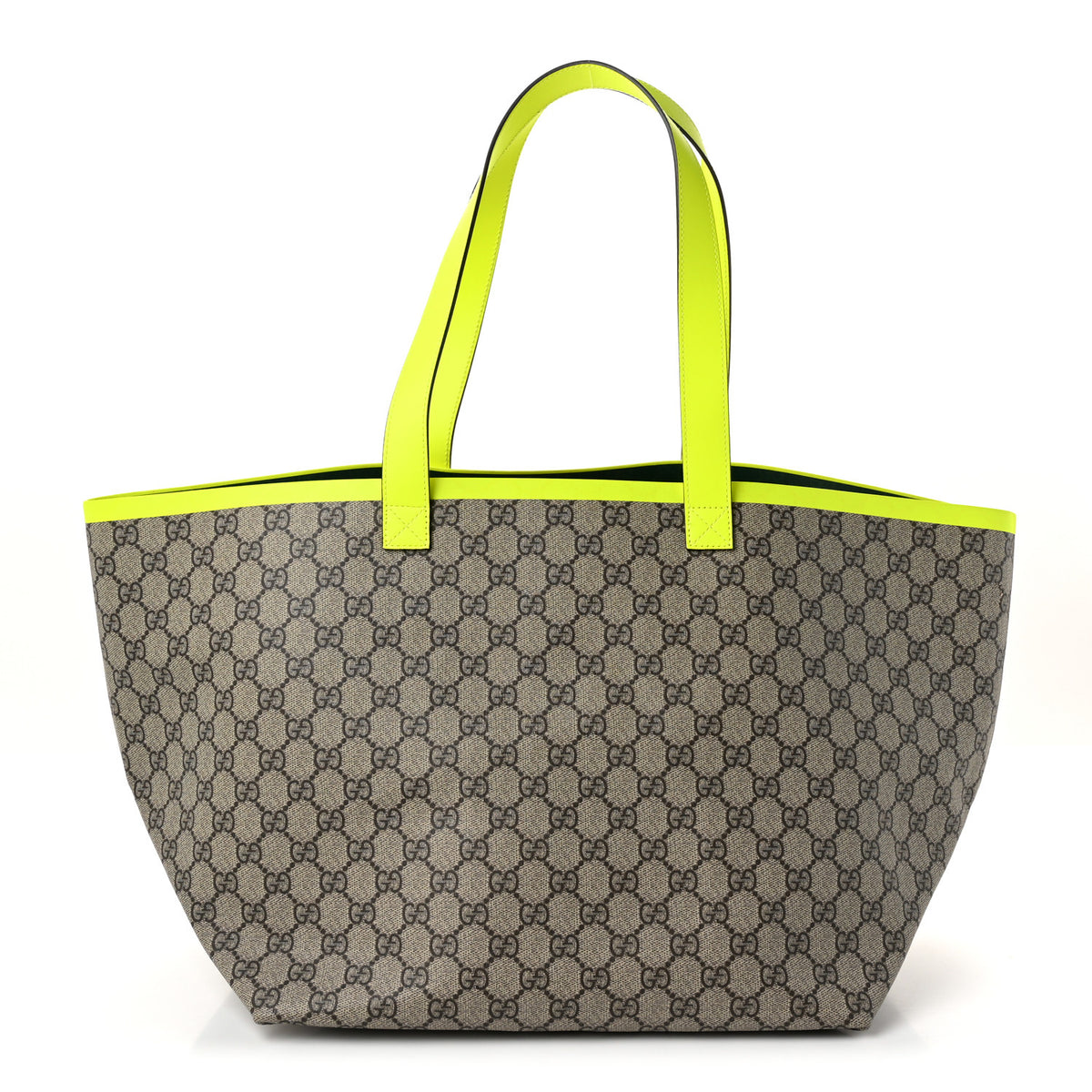 GG Supreme Monogram Totissima Shopping Tote Ebony Beige Yellow