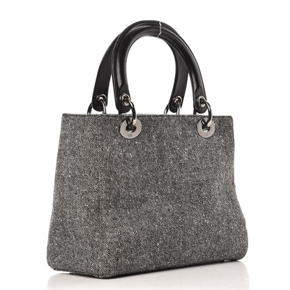 Christian Dior Tweed Medium Lady Dior Black 3 of 11