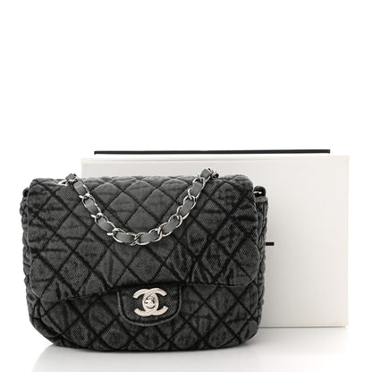 Chanel Washed Denim Quilted Small Denimpression Flap Grey Black 13 of 13
