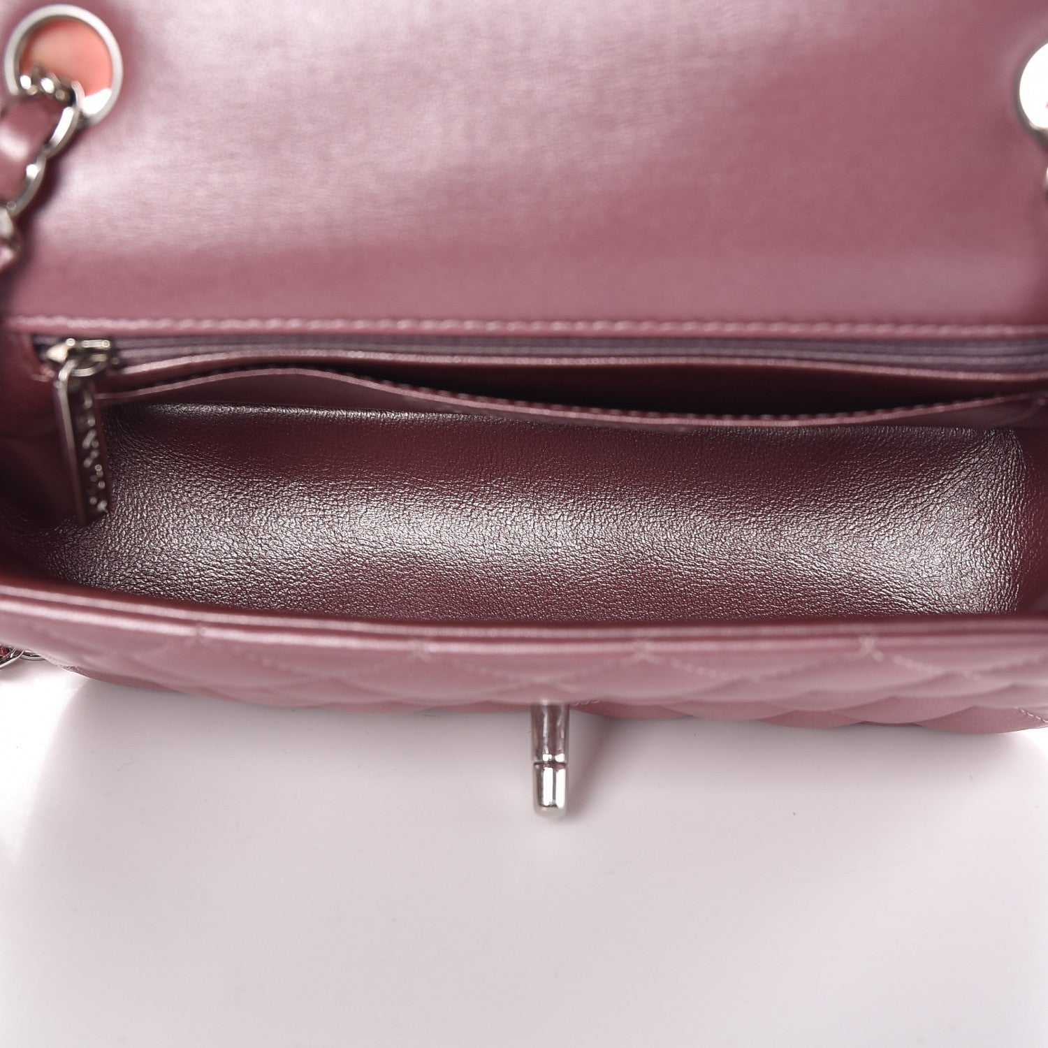 Chanel Metallic Lambskin Quilted Mini Rectangular Flap Pink 3 of 7
