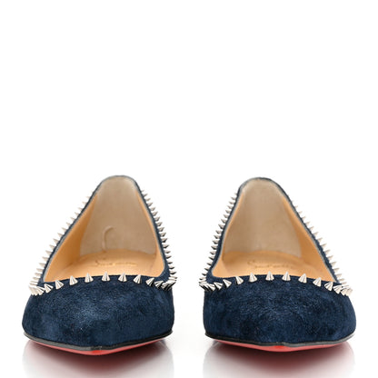 Christian Louboutin Veau Velours Anjalina Flats 36.5 Navy 2 of 8