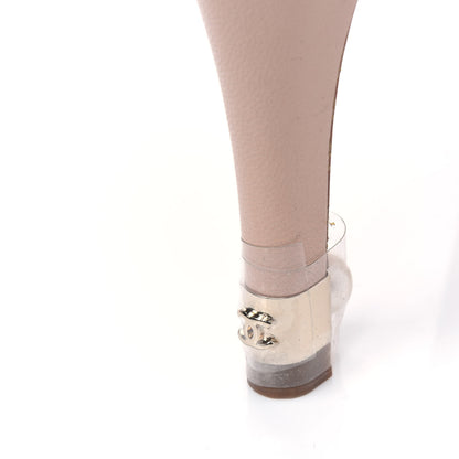 Chanel Lambskin Pearl Peep Toe Pumps 41 Light Beige 9 of 16