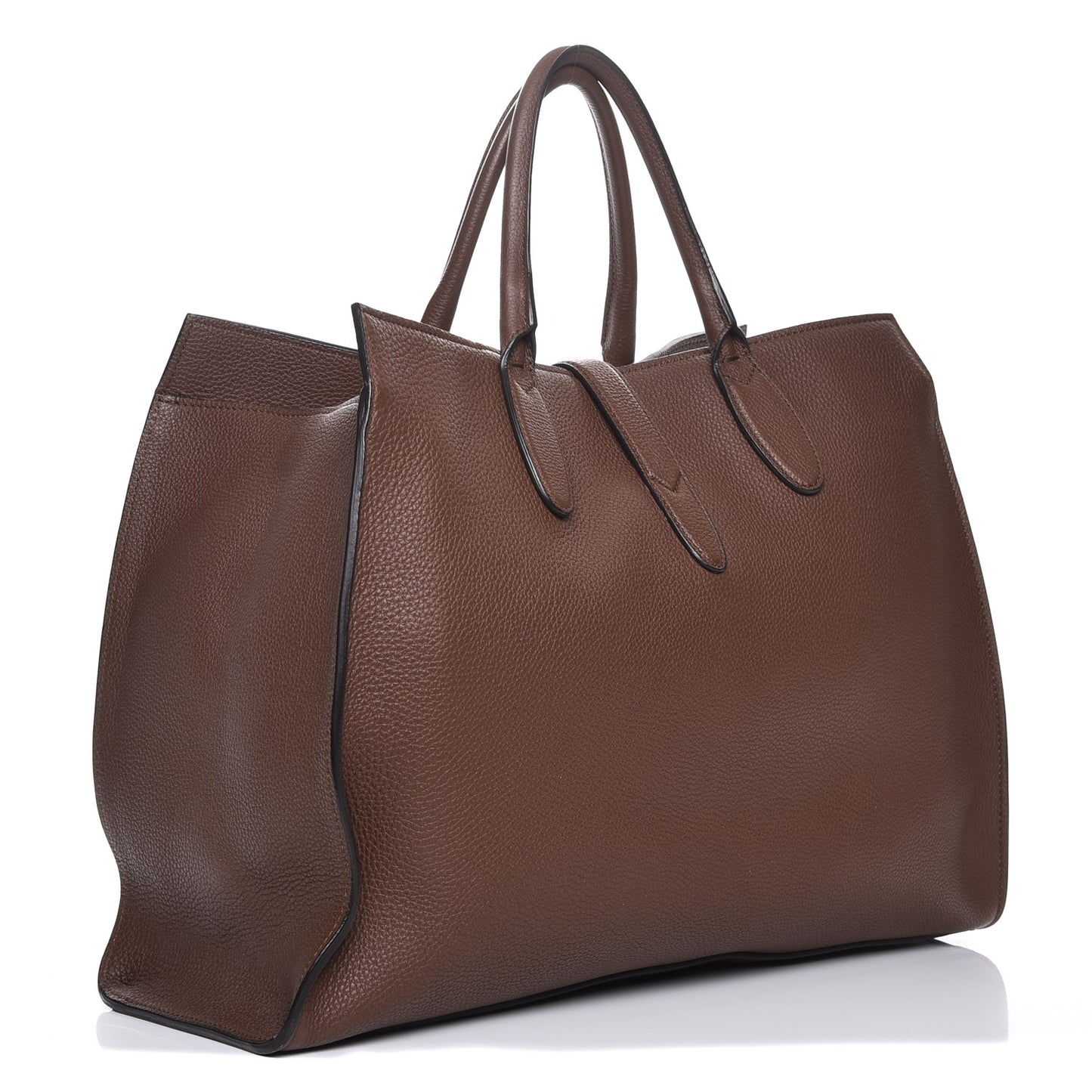 Soft Calfskin Medium Jackie Top Handle Bag Nut Brown