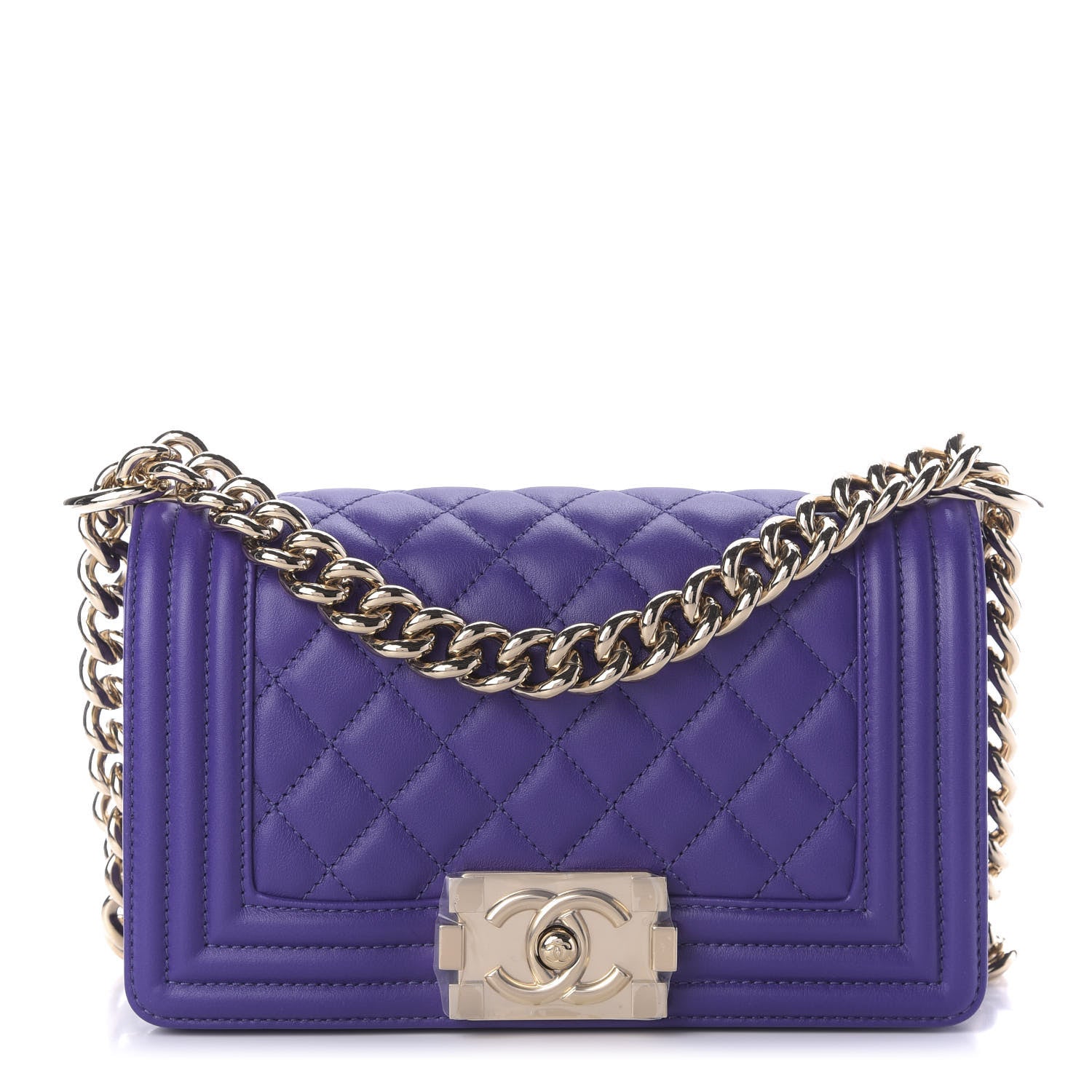 Chanel Calfskin Quilted Small Boy Flap Purple 1 of 10
