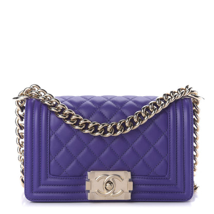 Chanel Calfskin Quilted Small Boy Flap Purple 1 of 10