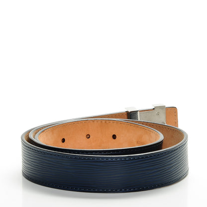 Louis Vuitton Epi LV Initiales Belt 85 34 Indigo 3 of 7
