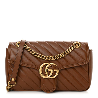 Gucci Azalea Calfskin Matelasse Diagonal Small GG Marmont Shoulder Bag Cuir 1 of 13