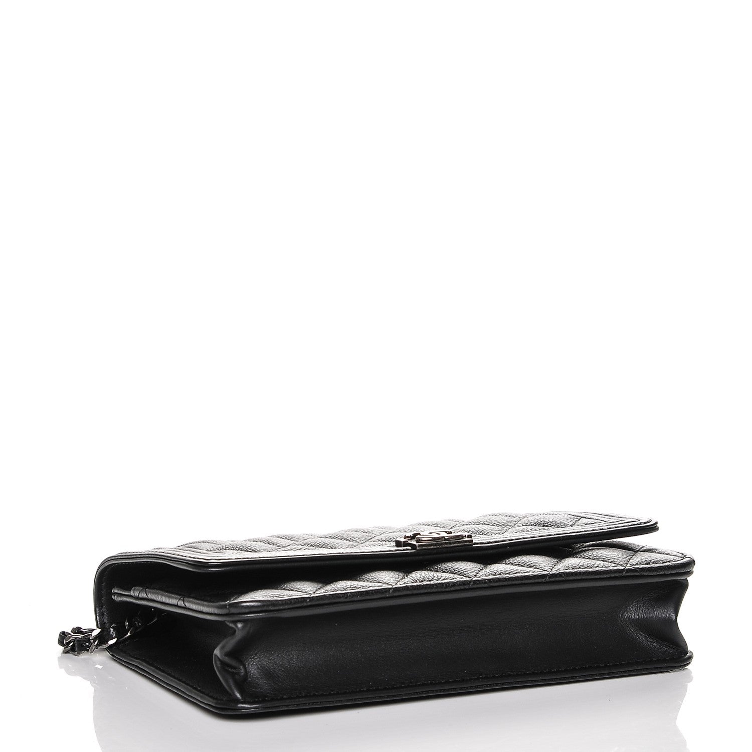 Chanel Calfskin Quilted Boy Wallet On Chain WOC Black 4 of 8