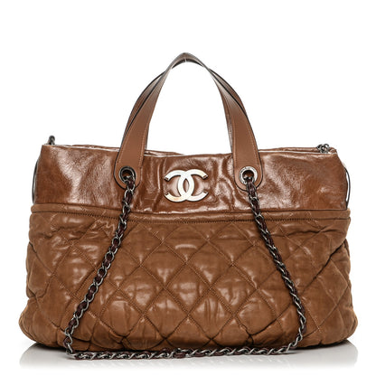 Chanel Iridescent Calfskin Quilted Large In The Mix Tote Light Brown 1 of 7