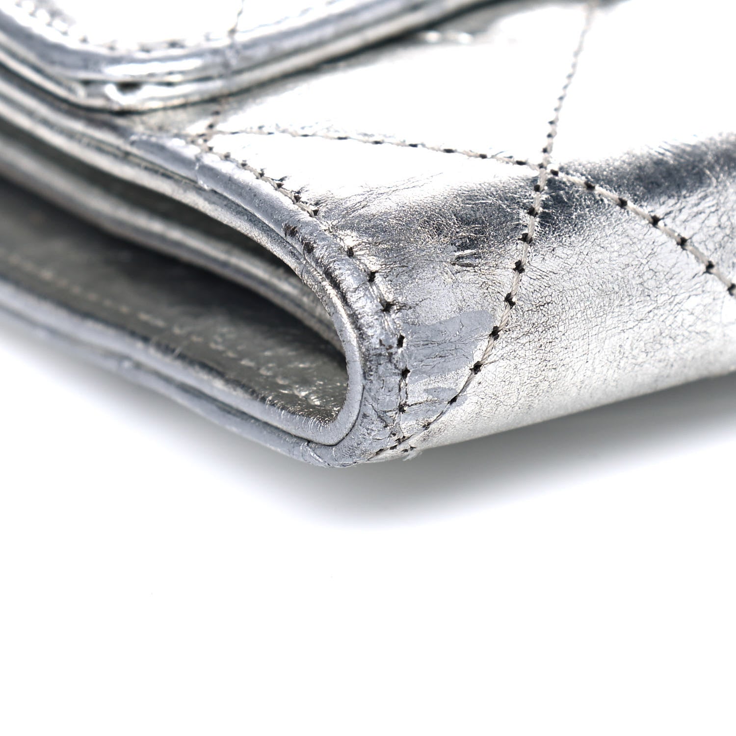 Chanel Metallic Aged Calfskin Quilted Reissue Long Flap Wallet Light Silver 7 of 15