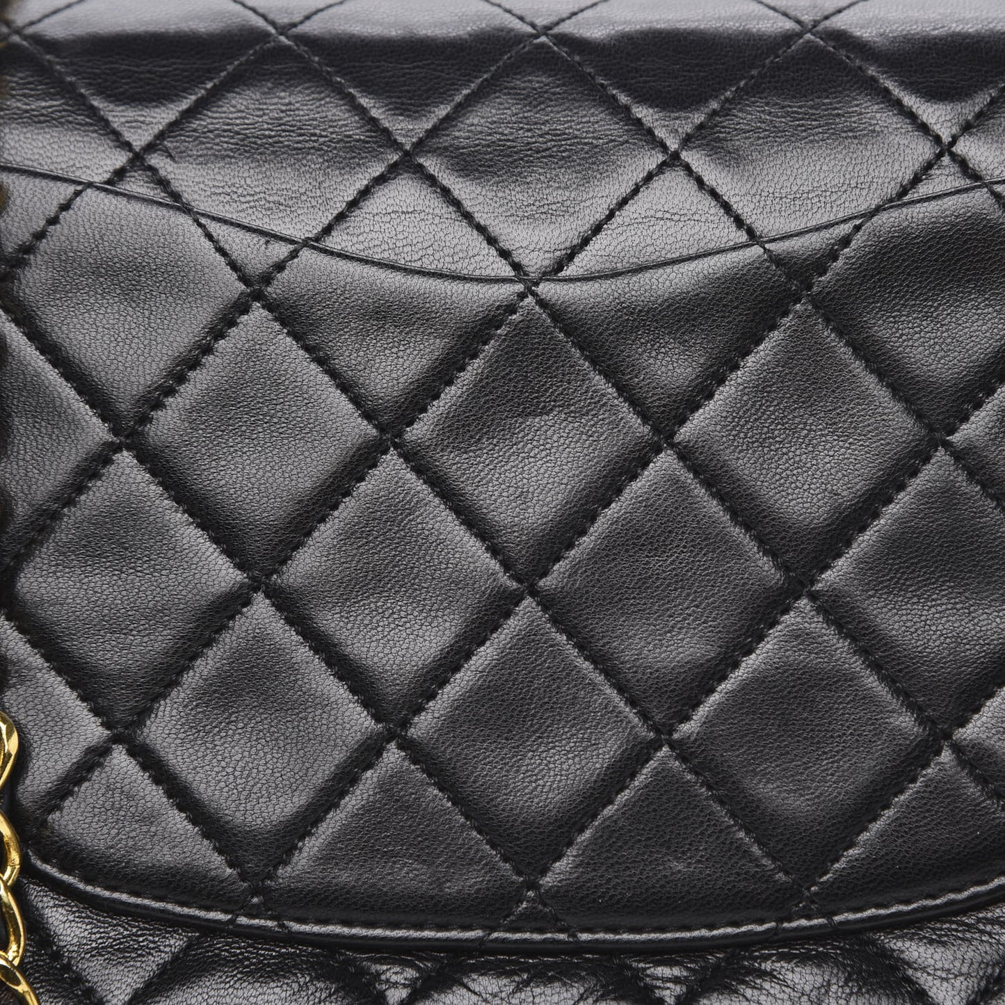 Lambskin Quilted Small Double Flap Black