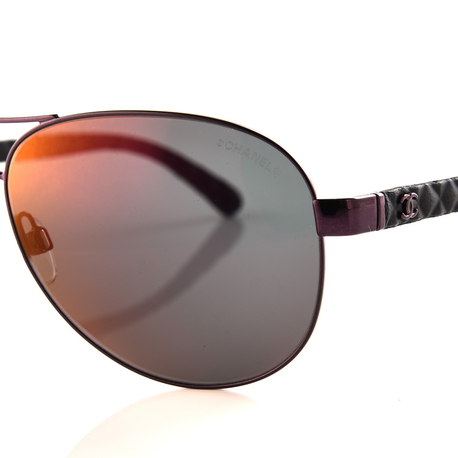 Chanel Mirrored Aviator Sunglasses 4204-Q Purple 7 of 9