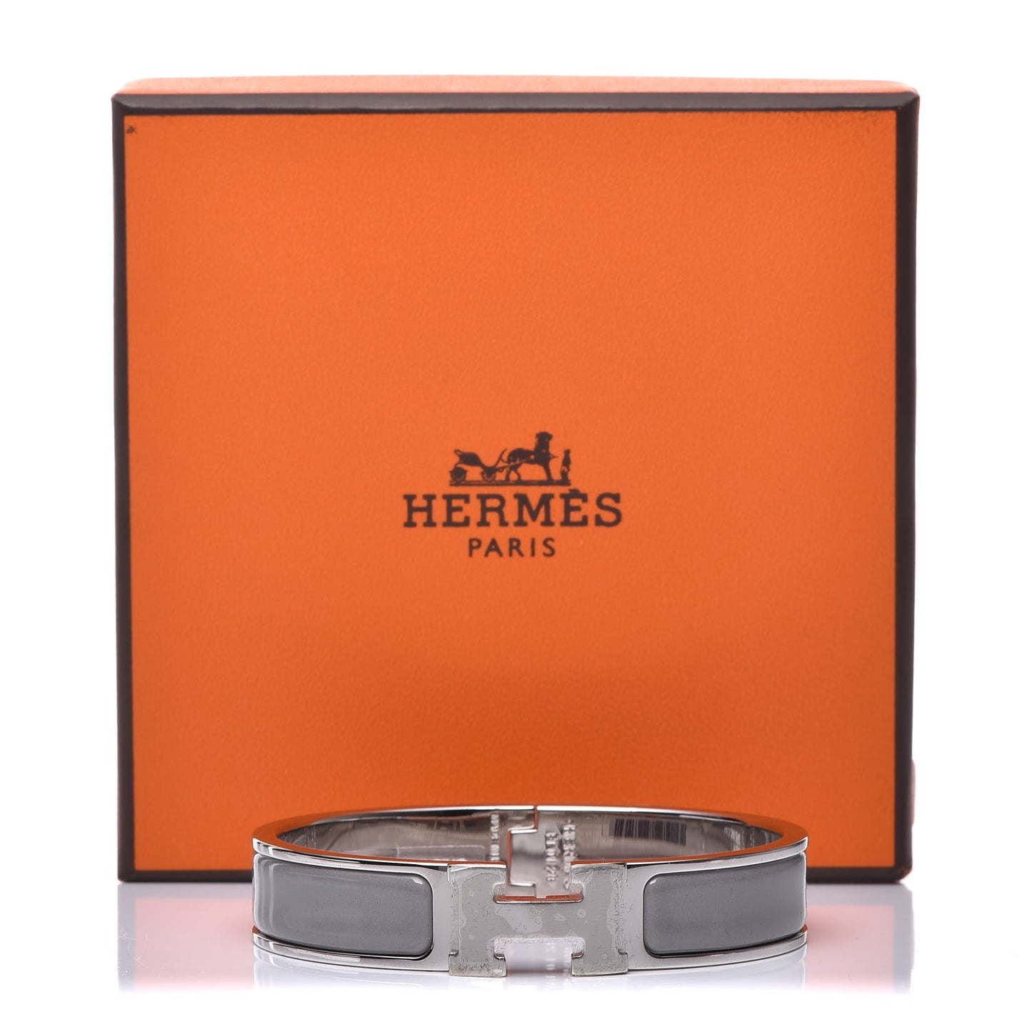 Enamel Narrow Clic Clac H Bracelet PM Gris Macadam