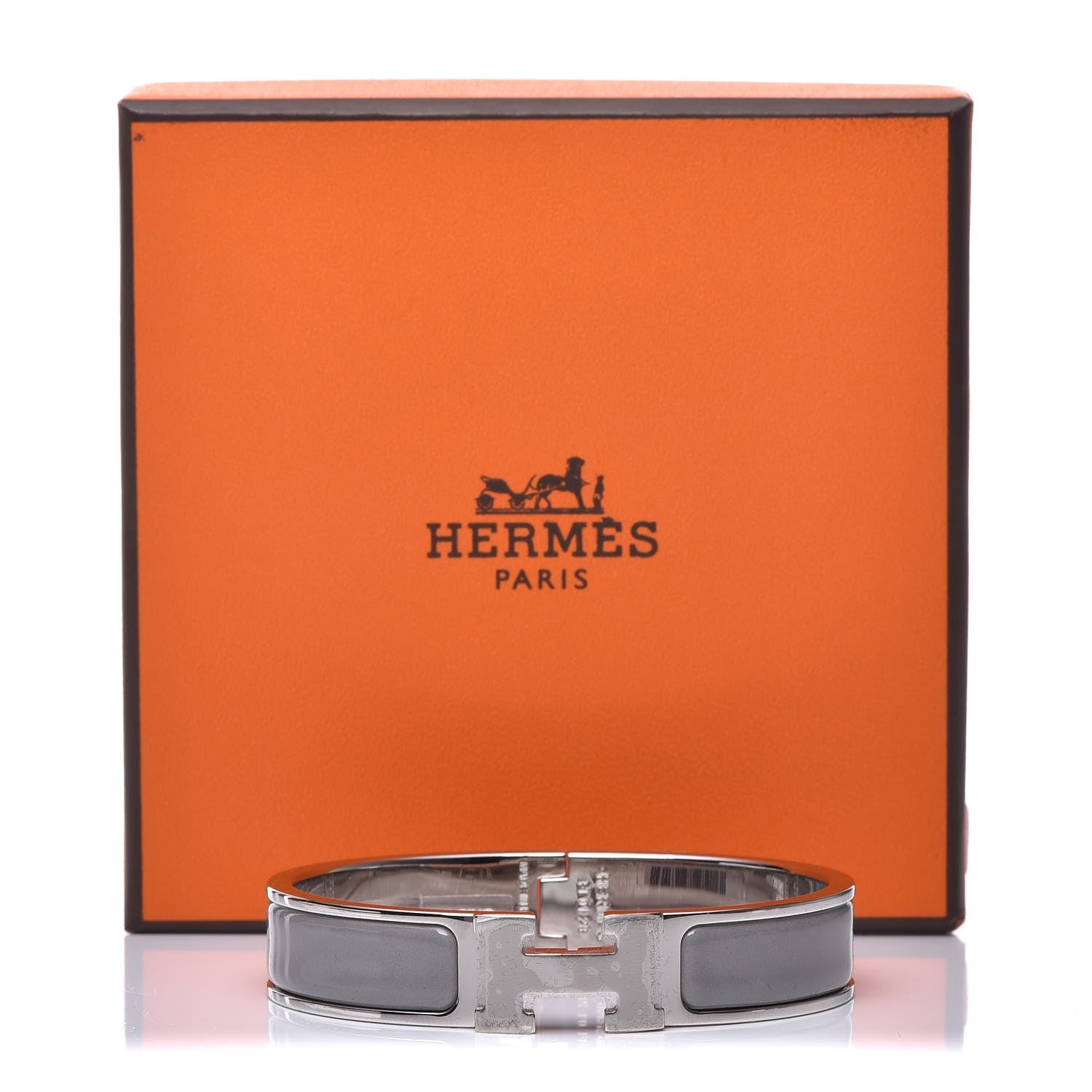 Hermes Enamel Narrow Clic Clac H Bracelet PM Gris Macadam 5 of 5