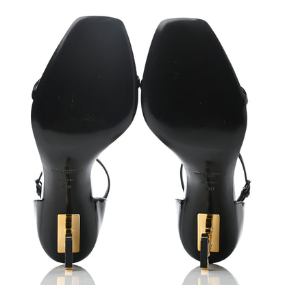Saint Laurent Patent Calfskin Opyum Sandals 40 Black Gold 4 of 5