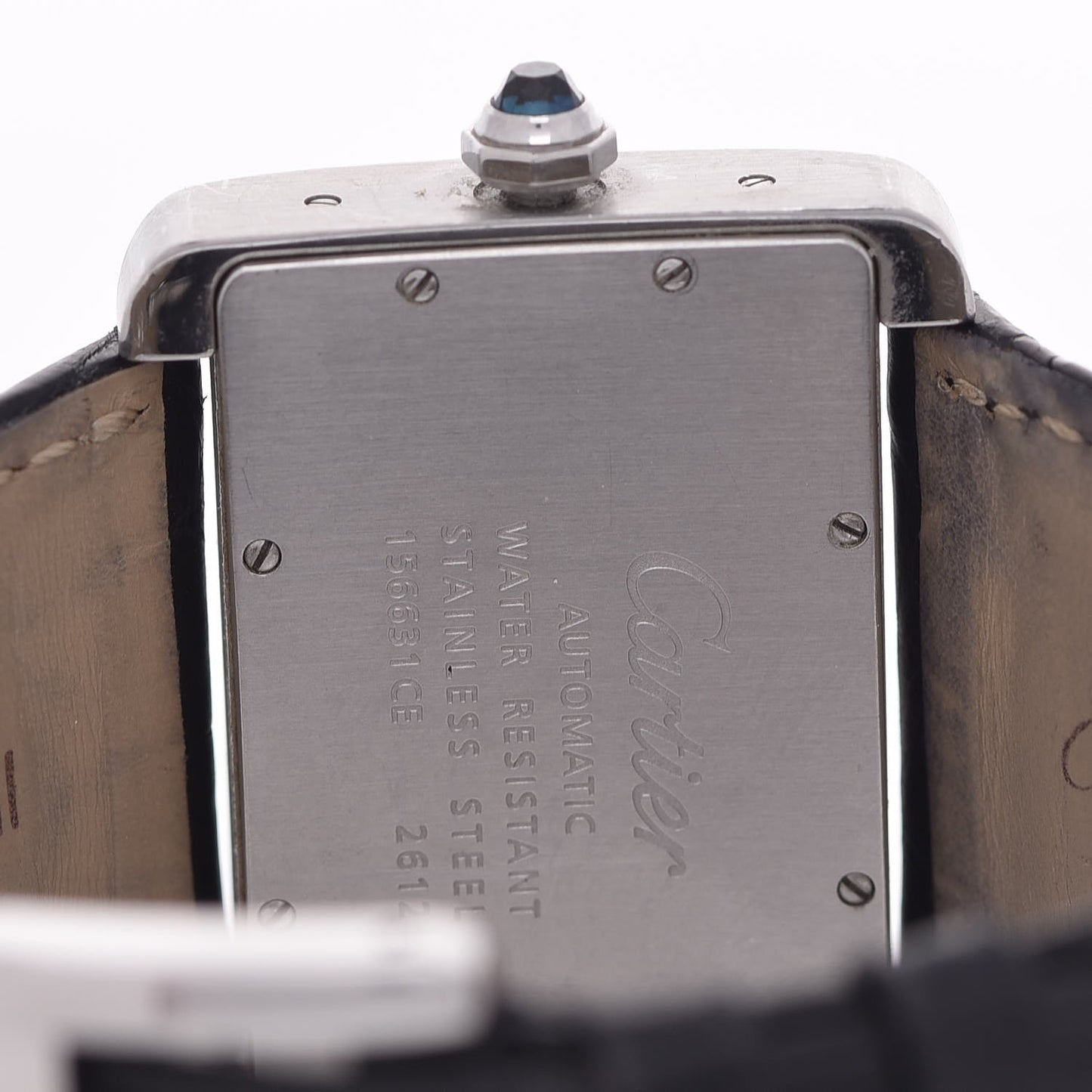 Stainless Steel Alligator 38mm Tank Divan Automatic Watch