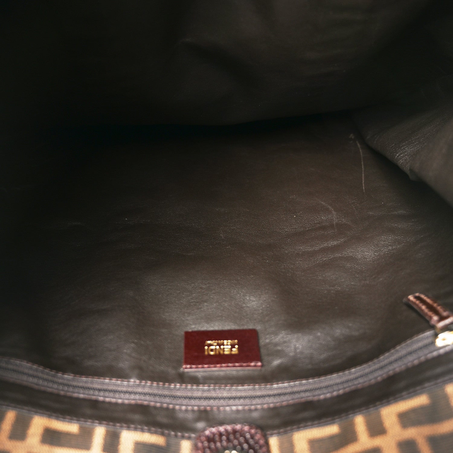 Fendi Zucca Metal Frame Tote Tobacco 5 of 10