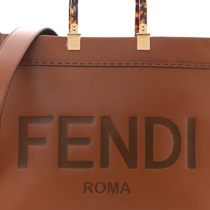 Fendi Vitello King Plexiglass Medium Fendi Sunshine Shopper Tote Cuoio 8 of 13