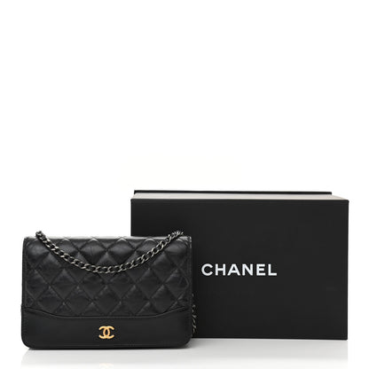 Chanel Aged Calfskin Quilted Gabrielle Wallet On Chain WOC Black 13 of 13