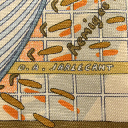Hermes Silk Reves et Raisons Remiges de Fuite Pocket Square Scarf 4 of 6