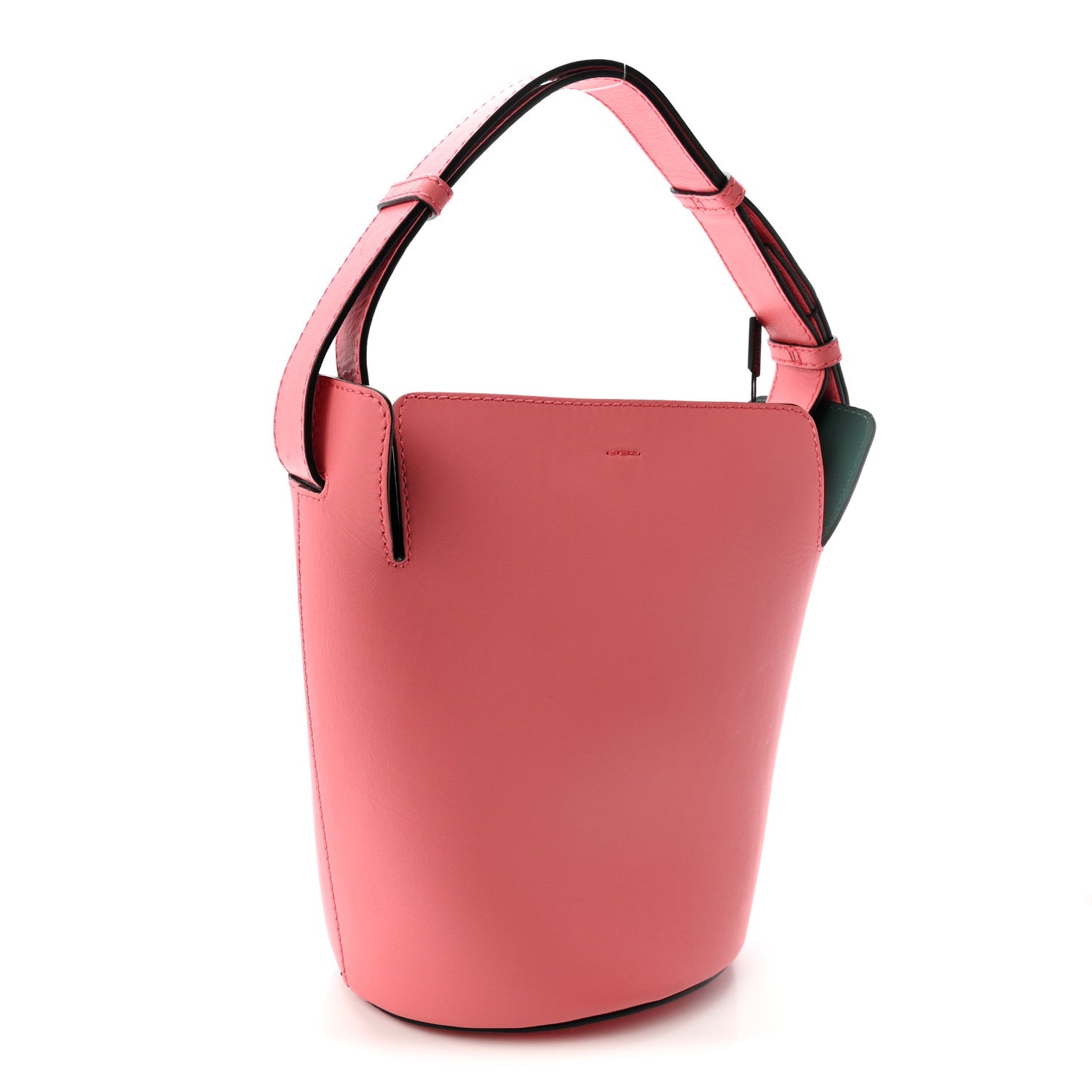 Burberry Supple Calfskin Small Bucket Bag Bright Coral Pink 4 of 11