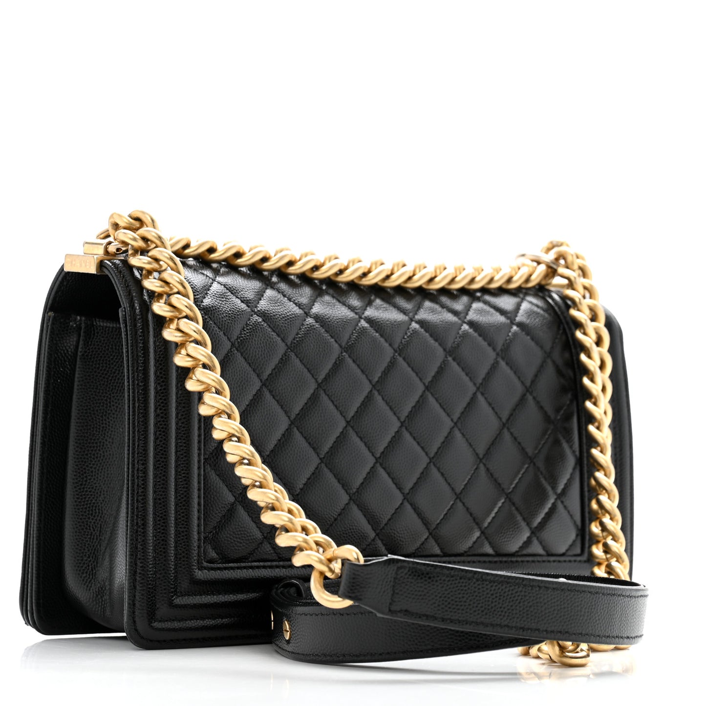 Caviar Quilted Medium Boy Flap Black