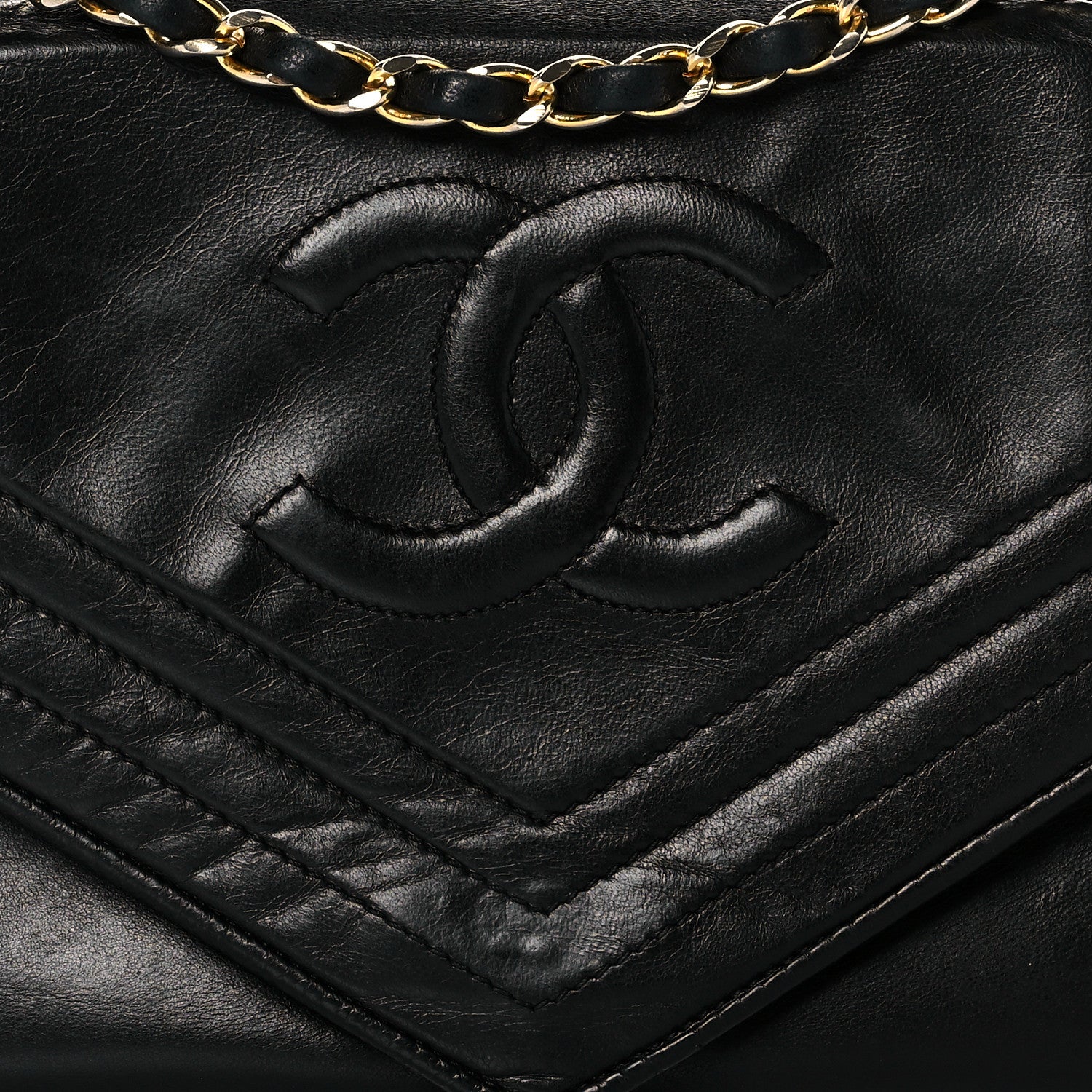 Chanel Lambskin CC Envelope Single Flap Black 8 of 13