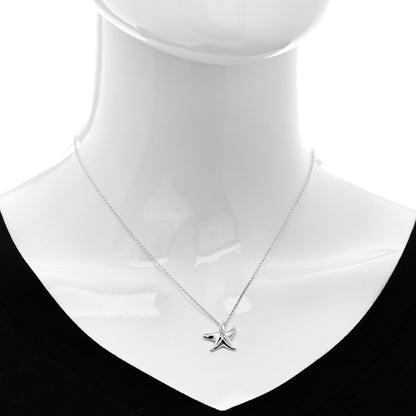 Tiffany Sterling Silver Diamond 15mm Elsa Peretti Starfish Pendant Necklace 2 of 5