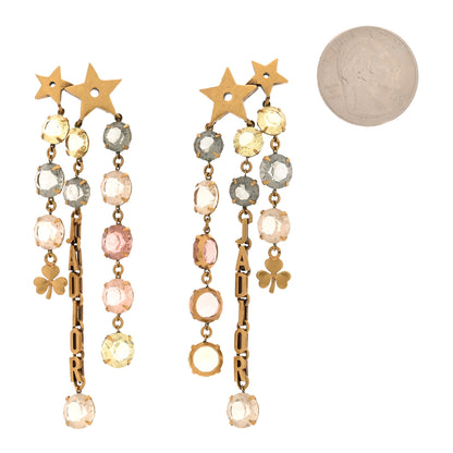 Christian Dior Crystal J'adior Star Drop Earrings Aged Gold Multicolor 2 of 5
