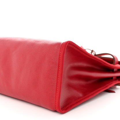 Hermes Toile H Berline Vache Hunter Herbag Zip PM 31 Rouge Piment Ecru 11 of 12