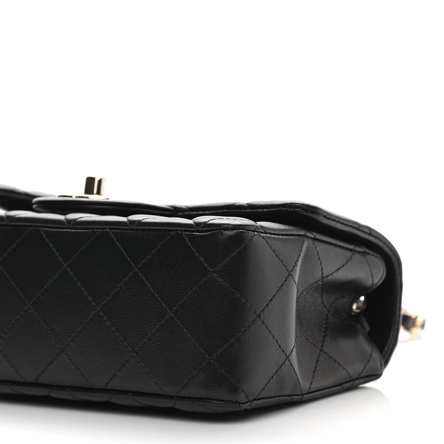Lambskin Quilted Mini Rectangular Flap Black