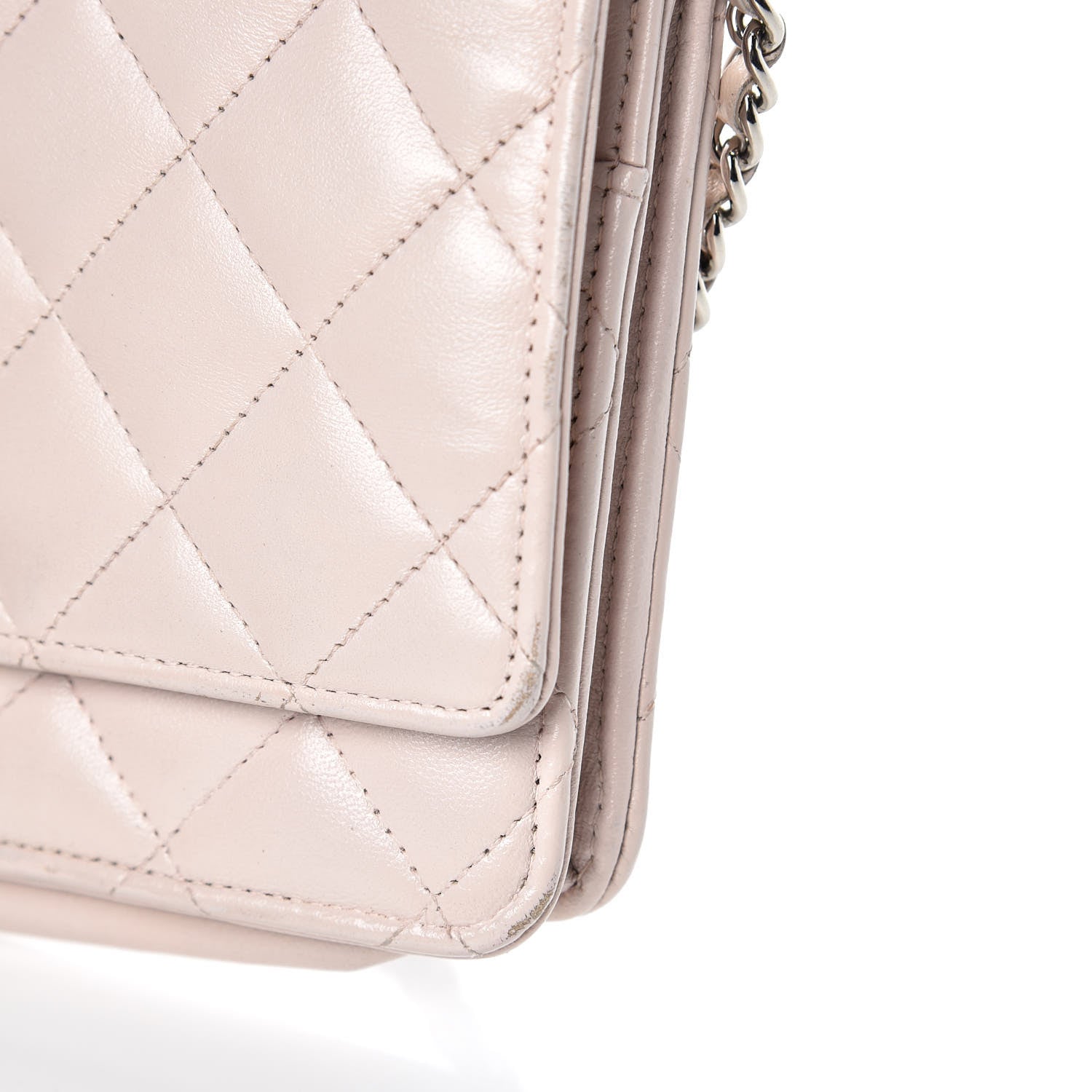 Chanel Lambskin Quilted Wallet On Chain WOC Rose Pale 12 of 17