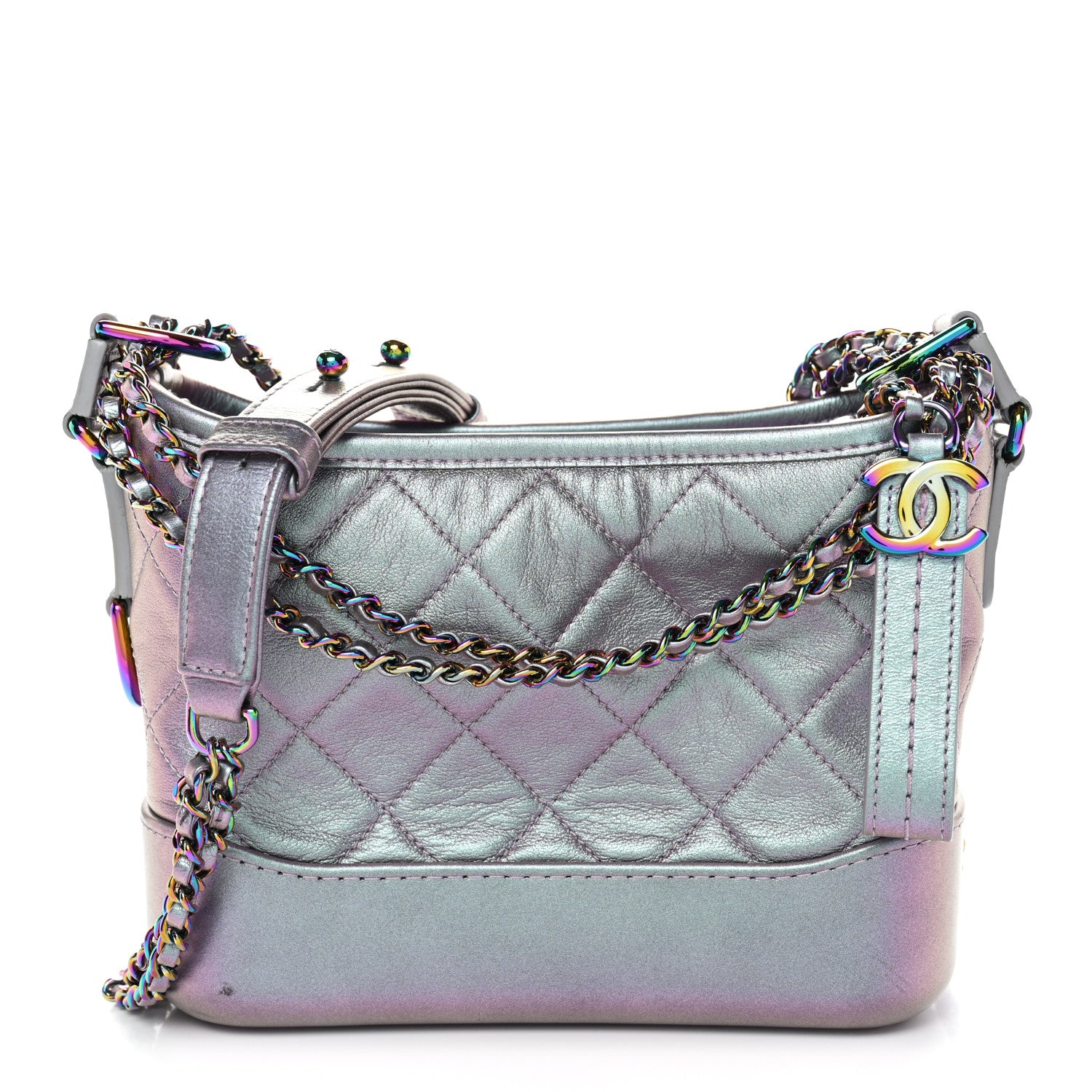 Chanel Iridescent Lambskin Calfskin Quilted Small Gabrielle Hobo Light Purple 1 of 13