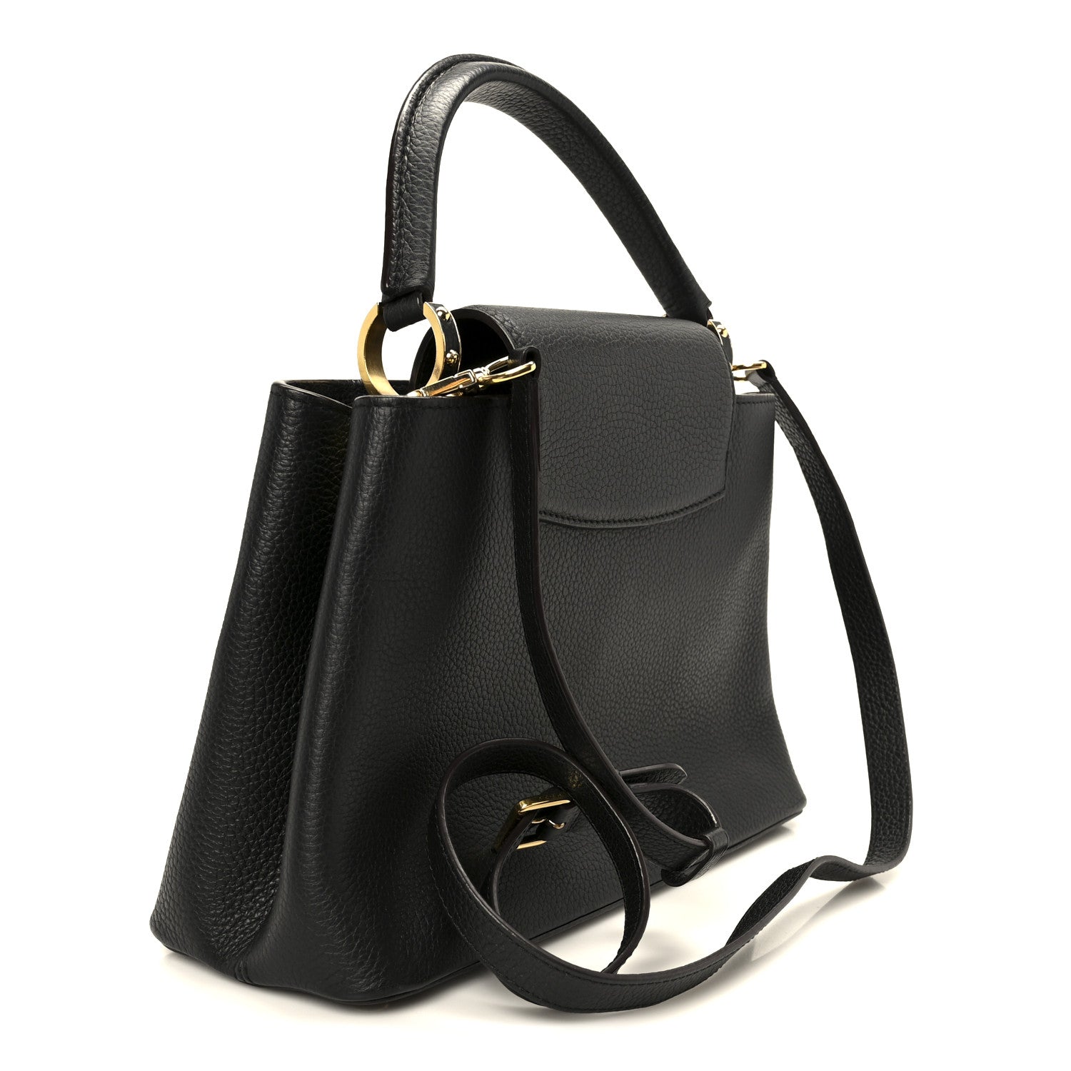 Louis~Vアルファベットボストンバッグ Louis Vuitton Taurillon Capucines PM Black Fuchsia 1847607