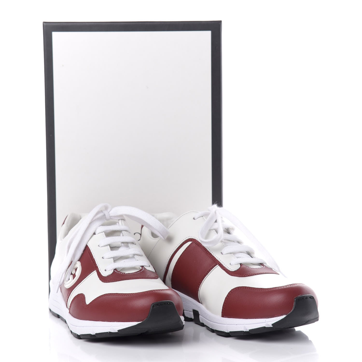Gucci Calfskin Womens Interlocking G Sneakers 39 Rosso White 10 of 10