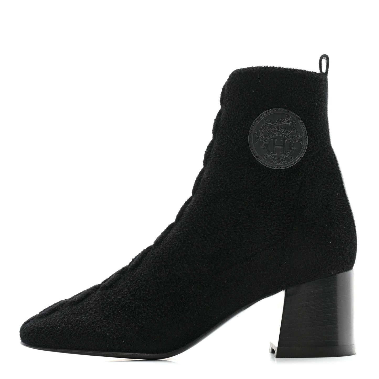 Knit Calfskin Jenna 60 Ankle Boots 36 Black