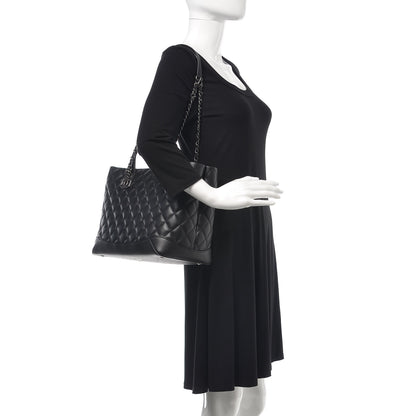 Chanel Calfskin Quilted Small Easy Shopping Tote Black 2 of 7