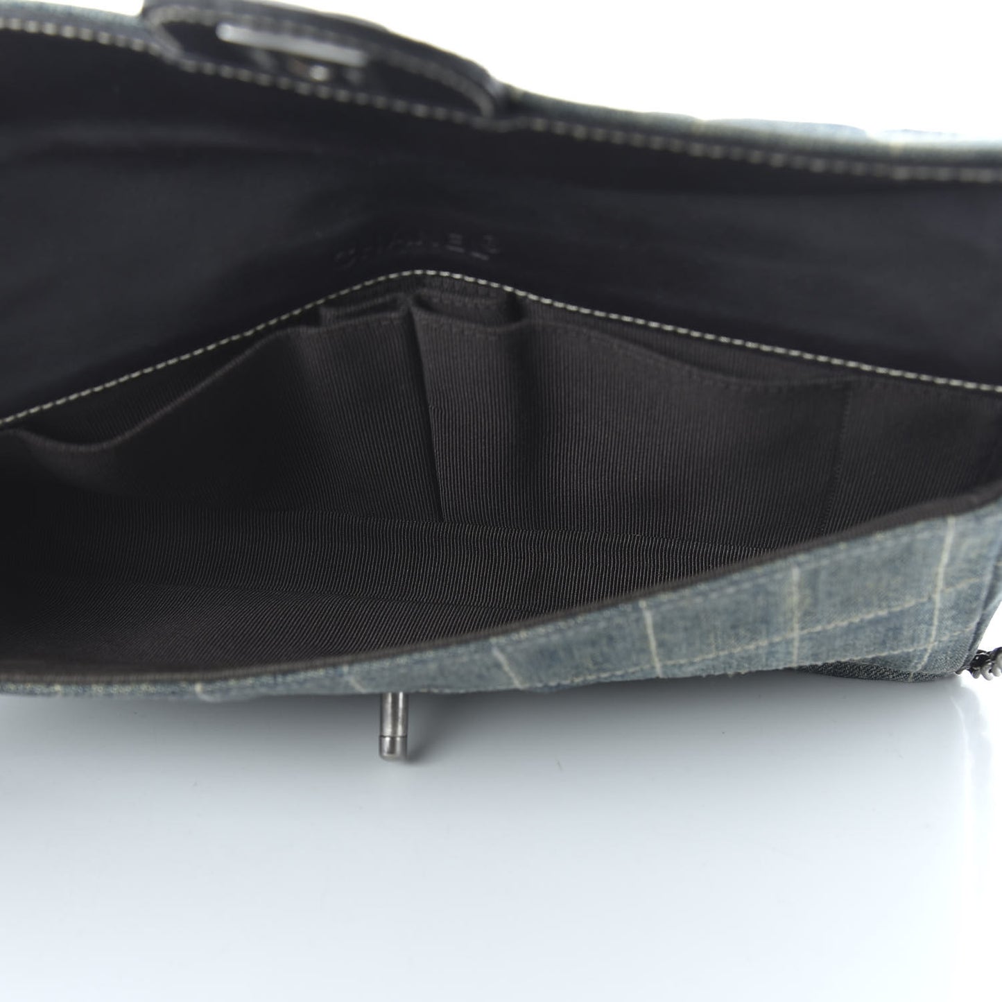 Denim Chocolate Bar Quilted East West Flap