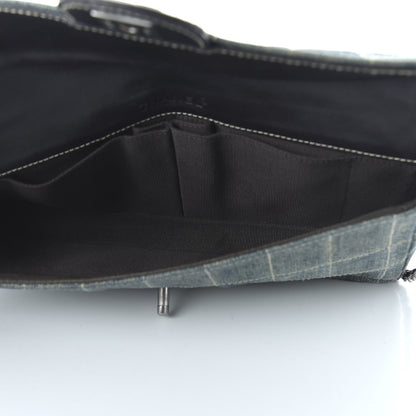 Chanel Denim Chocolate Bar Quilted East West Flap 5 of 10
