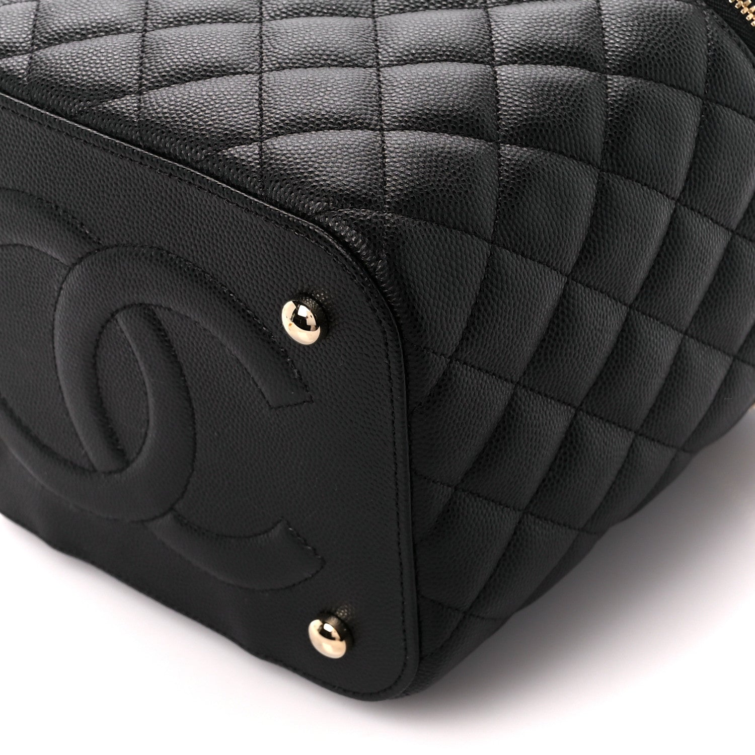 Chanel Caviar Quilted Small Top Handle Vanity Case With Chain Black 10 of 12