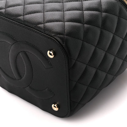 Chanel Caviar Quilted Small Top Handle Vanity Case With Chain Black 10 of 12